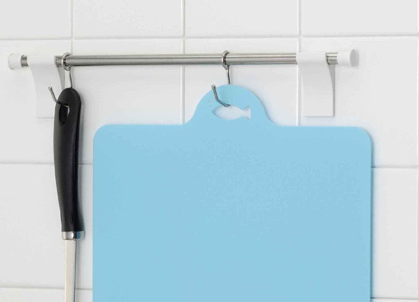 Inomata Flexible Sheet Cutting Board for Fish Blue