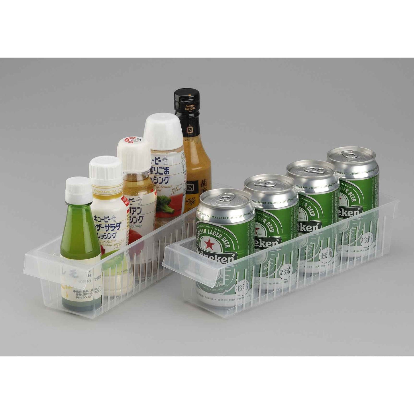 Inomata Refrigerator Organizer Slim Clear