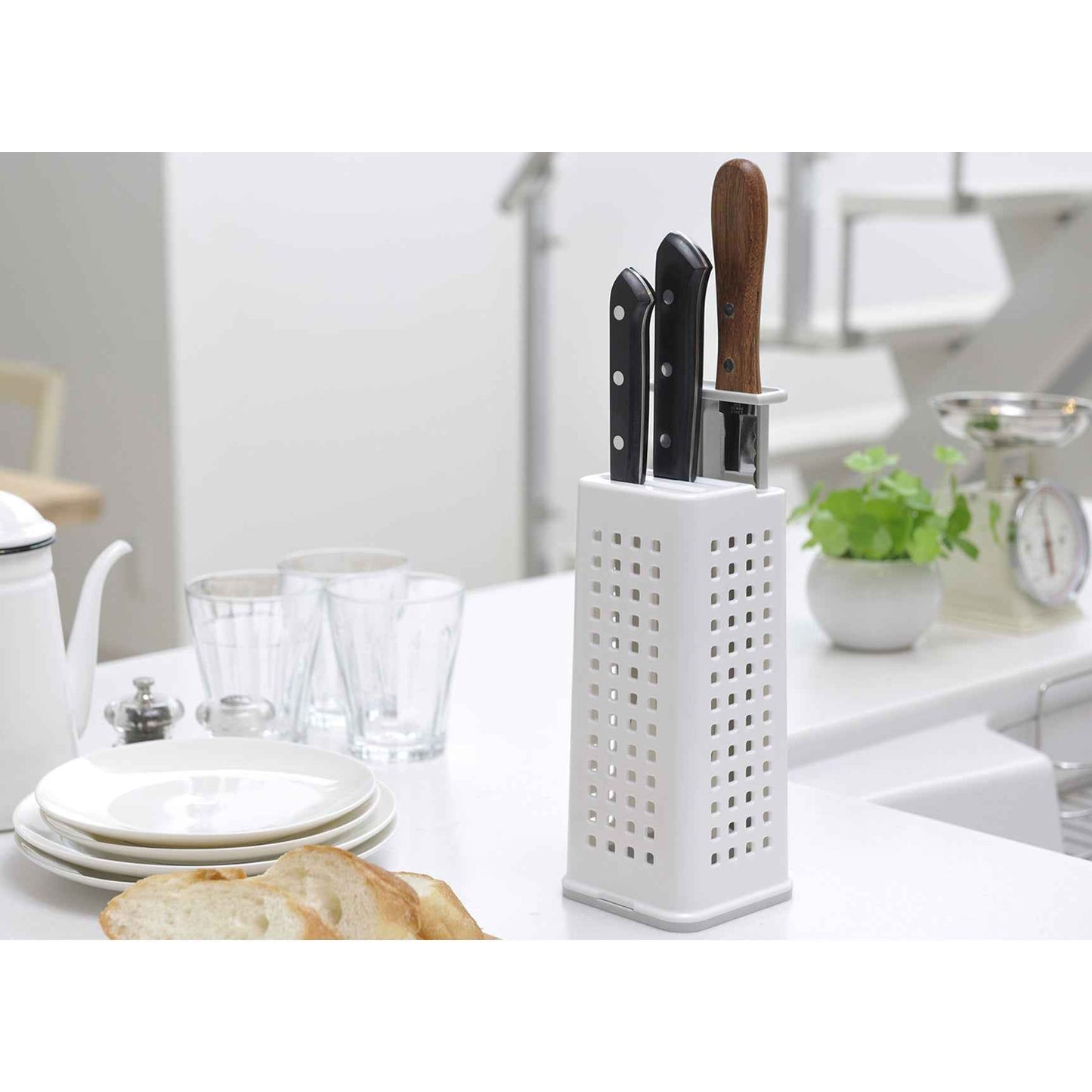 Inomata Knife Storage Stand Height Adjuster White