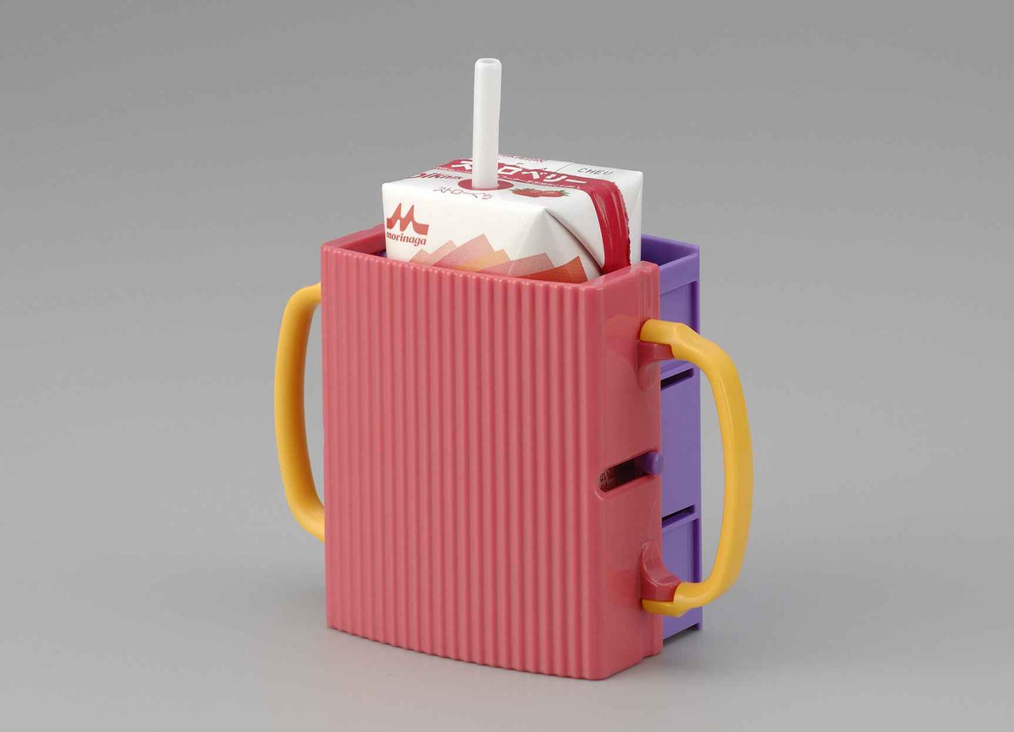 Inomata Baby Kids Toddler Self-Helper (100-250ml) Paper Pack Juice Holder Pink