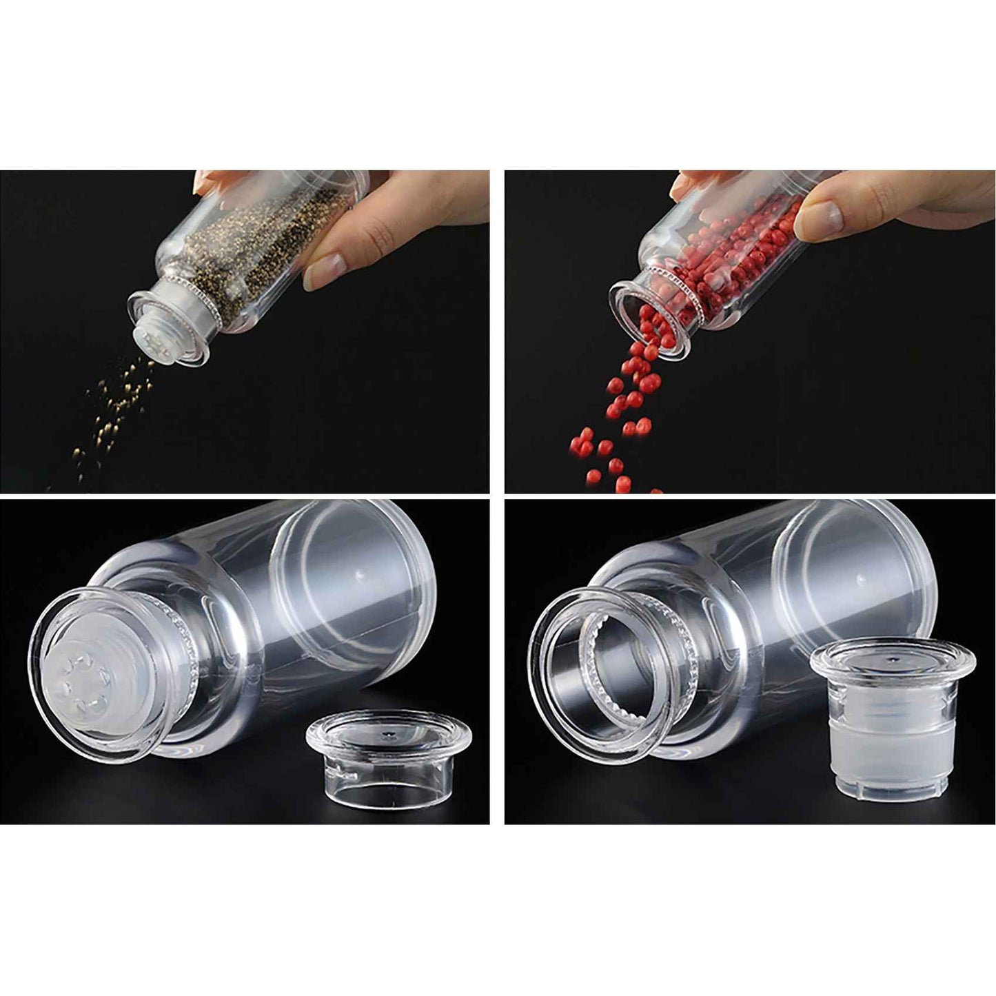Inomata Seasoning Storage Container 2-Way Cap Jar Clear