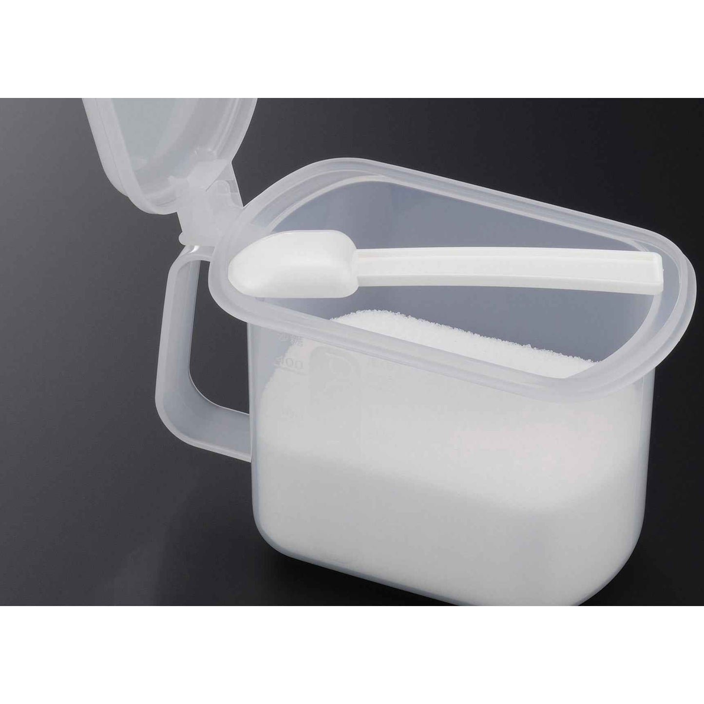 Inomata Pure Pot Handle Seasoning Container (720ml) Jar with Spoon White