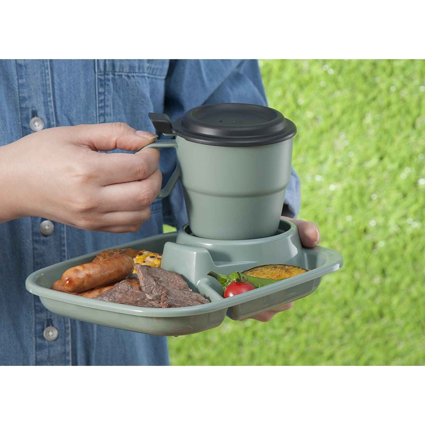 Inomata Flap Mug (360ml) Cup Dishwasher Oven Safe BPA Free Mint