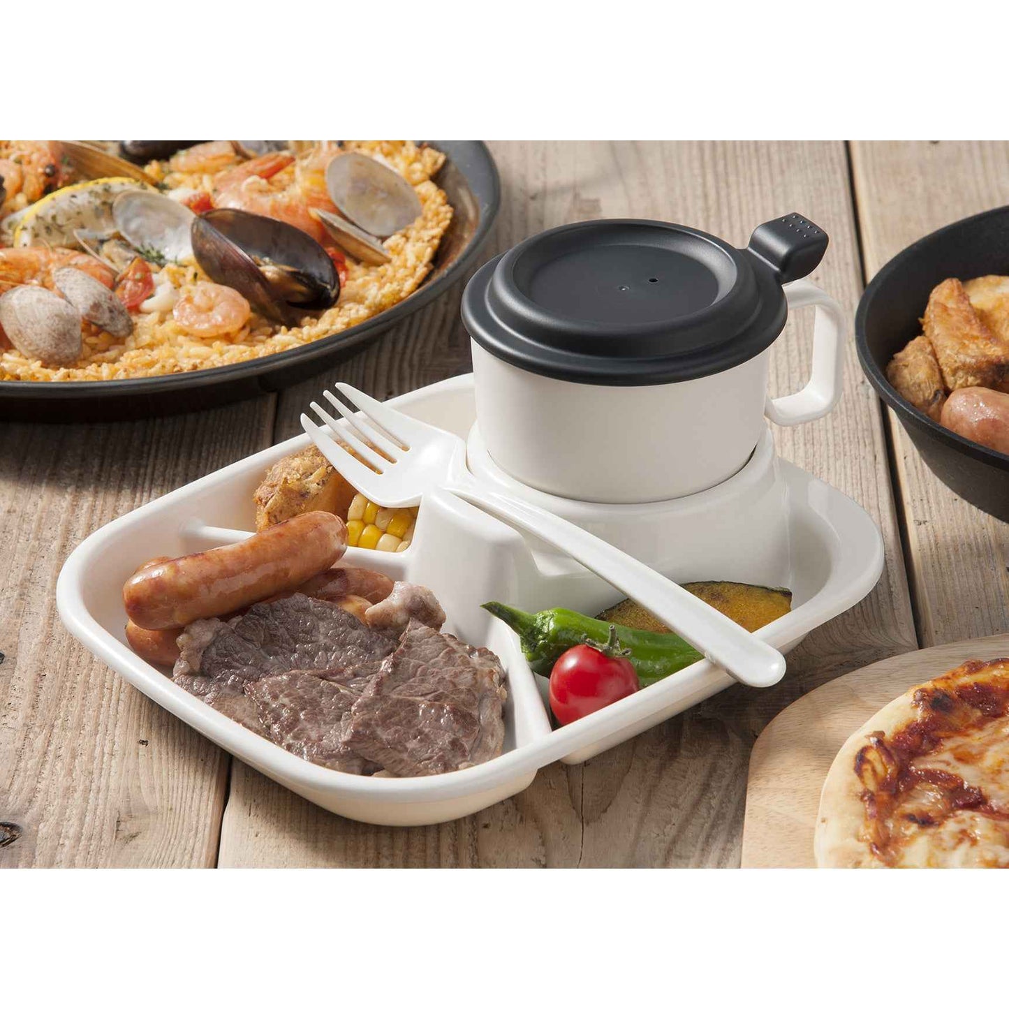 Inomata Flap Mug (360ml) Cup Dishwasher Oven Safe BPA Free Ivory