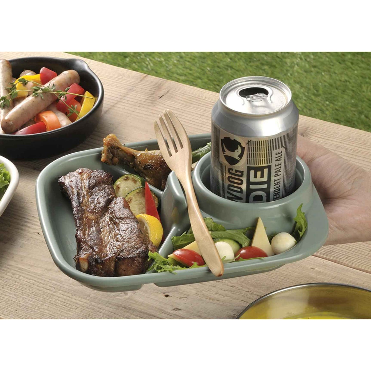 Inomata BBQ Rectangular Food Tray Dishwasher Safe BPA Free Mint