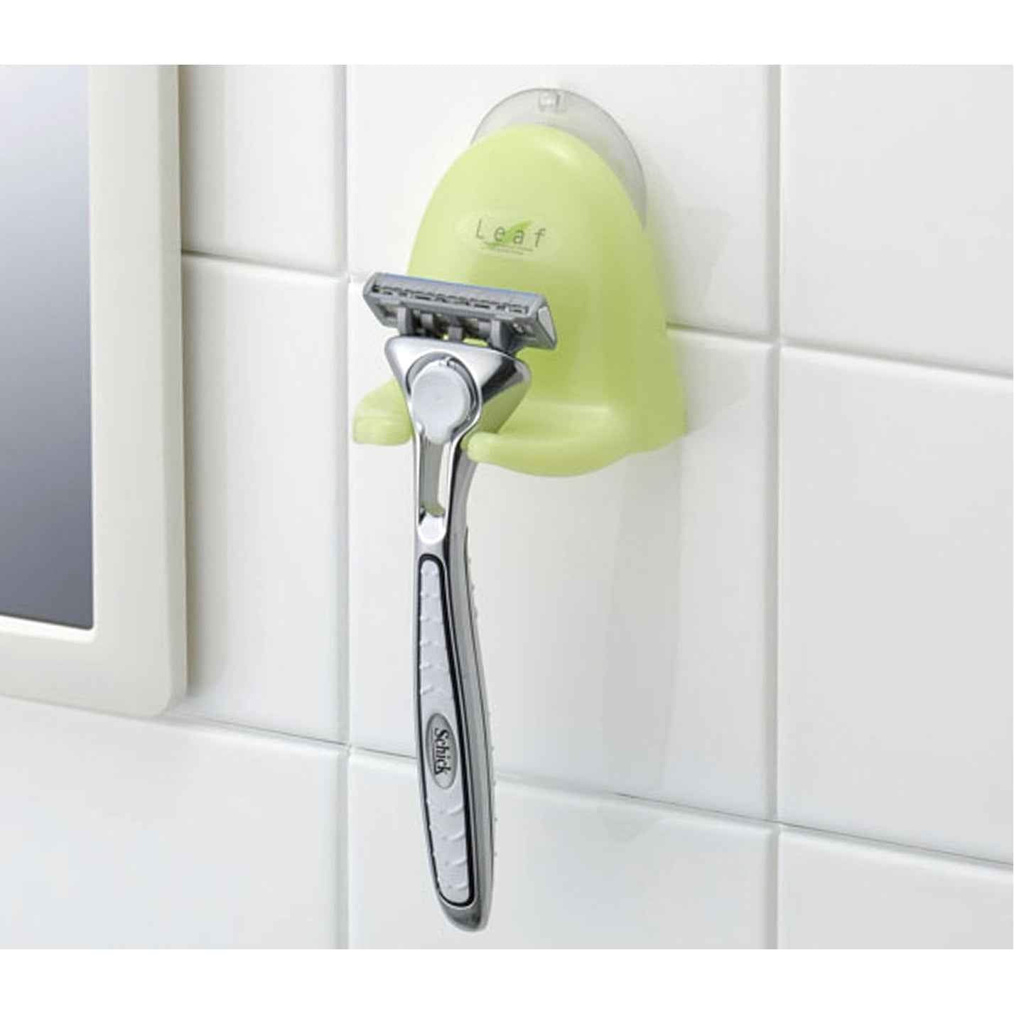 Inomata Leaf Suction Cup Shaver Holder Green