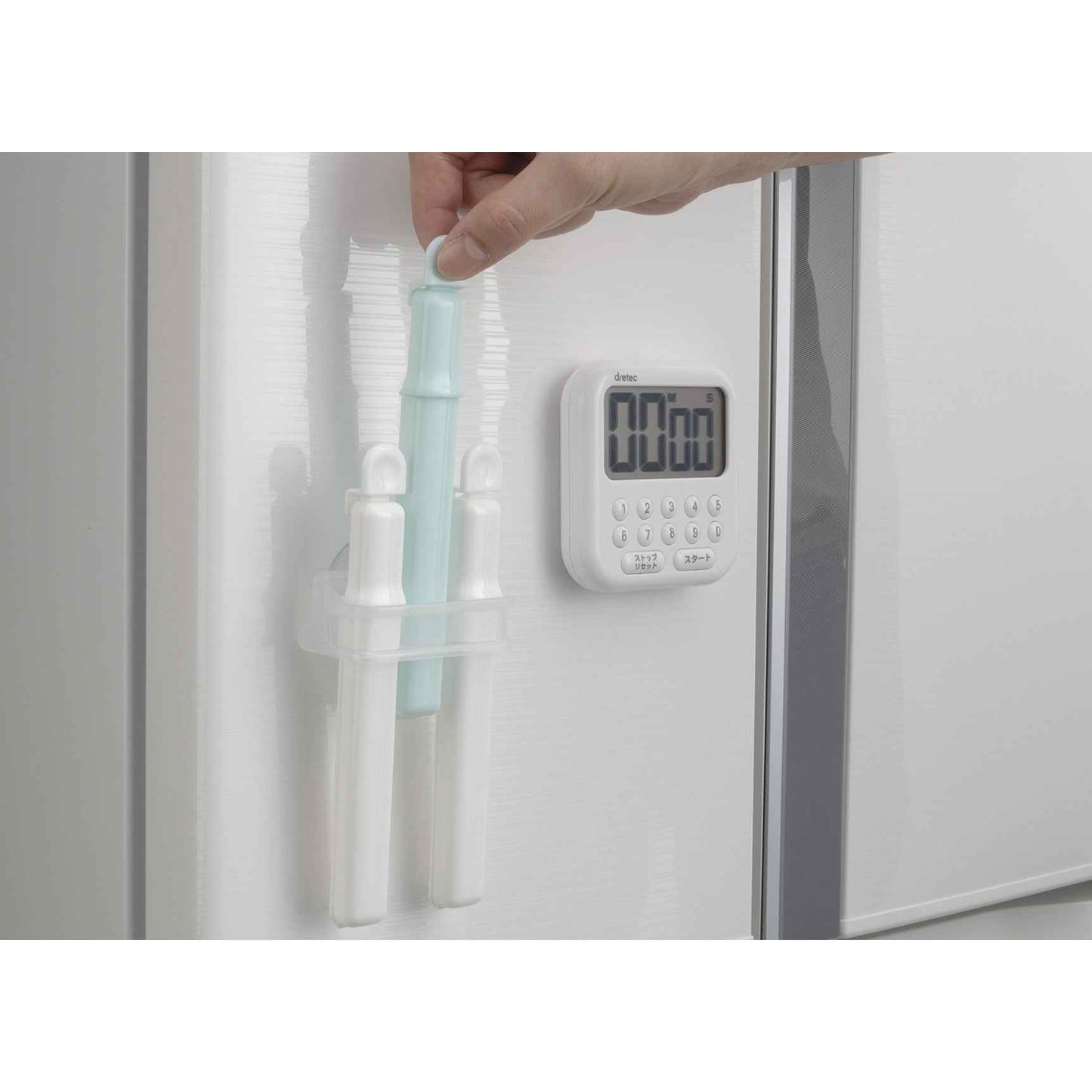 Inomata Plastic Bag Holder Clip 3p White & Blue