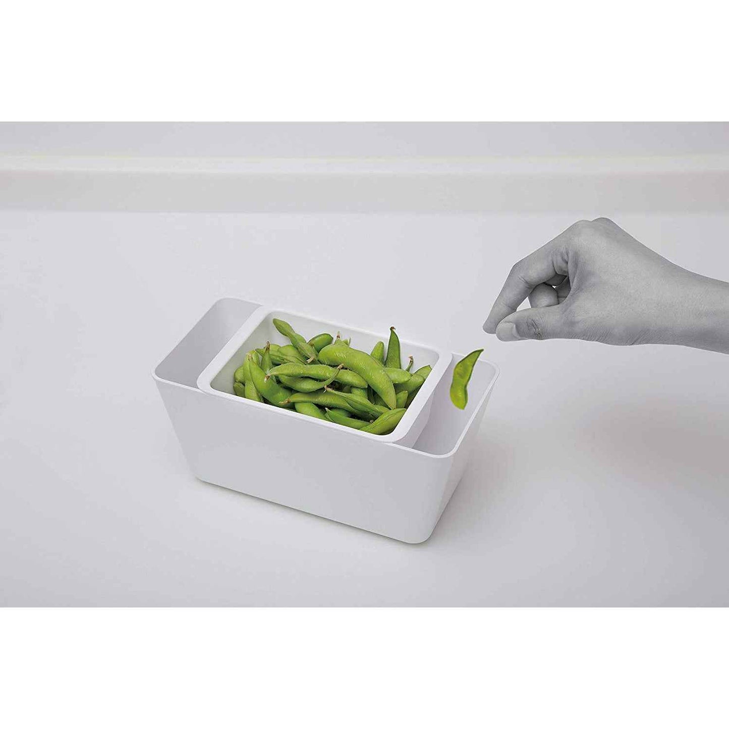 Kokubo Colander Slide Bowl 2p (1.5L) Dishwasher Safe BPA Free White