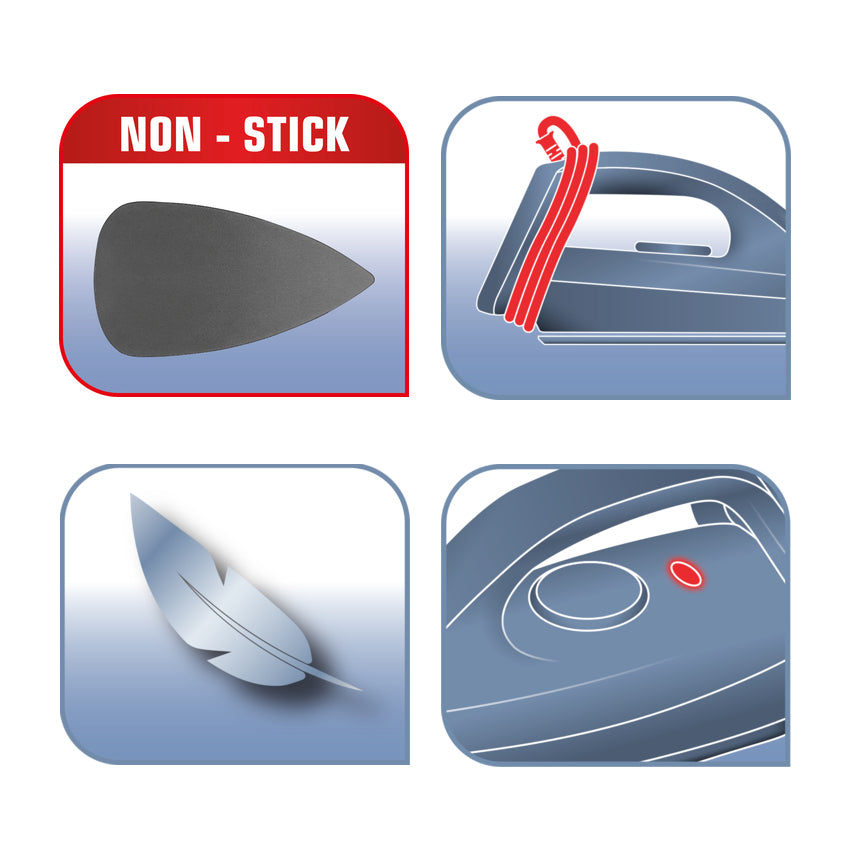 Tefal FS2920 Classic Dry Iron Easy Cord System Light Indicator 1200W - ํ
ํ ๊ฑด์๋ค๋ฆฌ๋ฏธ ํด๋์ FS2920K0 - adamhnk