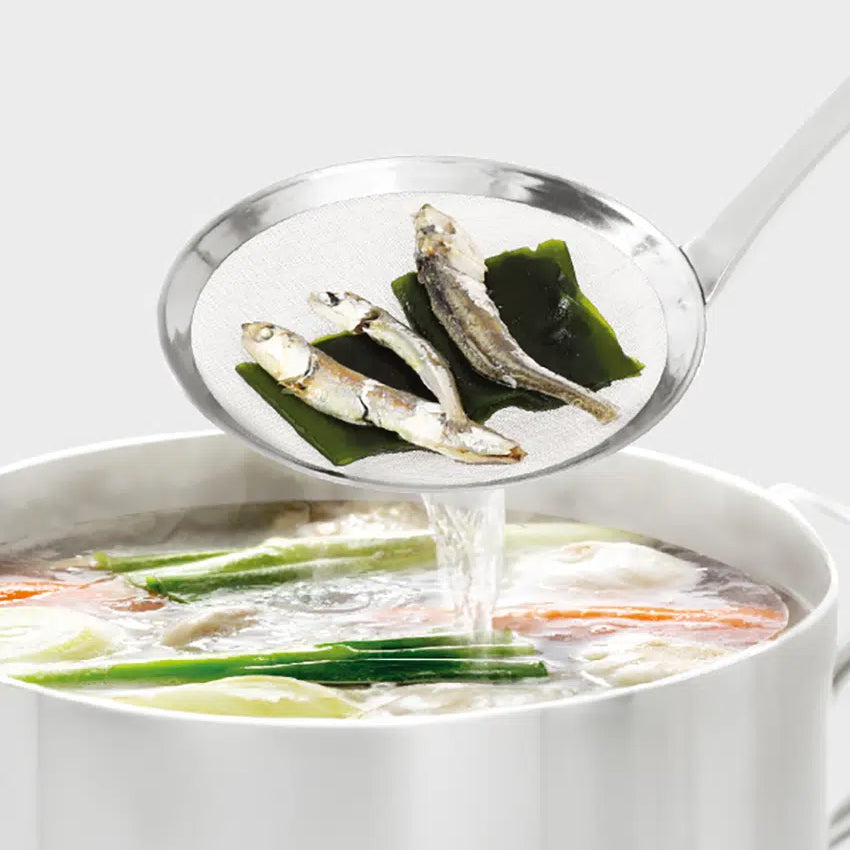 All-Stainless Steel Handle Strainer (10cm) Silver - Adamhnk