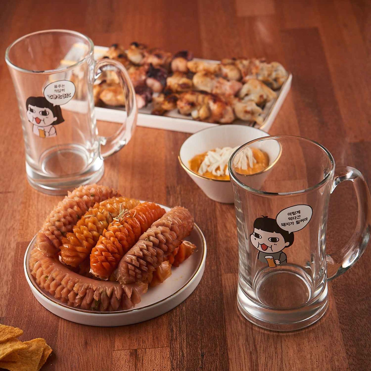 Character Siblings Beer Mug 2p 0.3qt (300ml) Glass Cup Clear