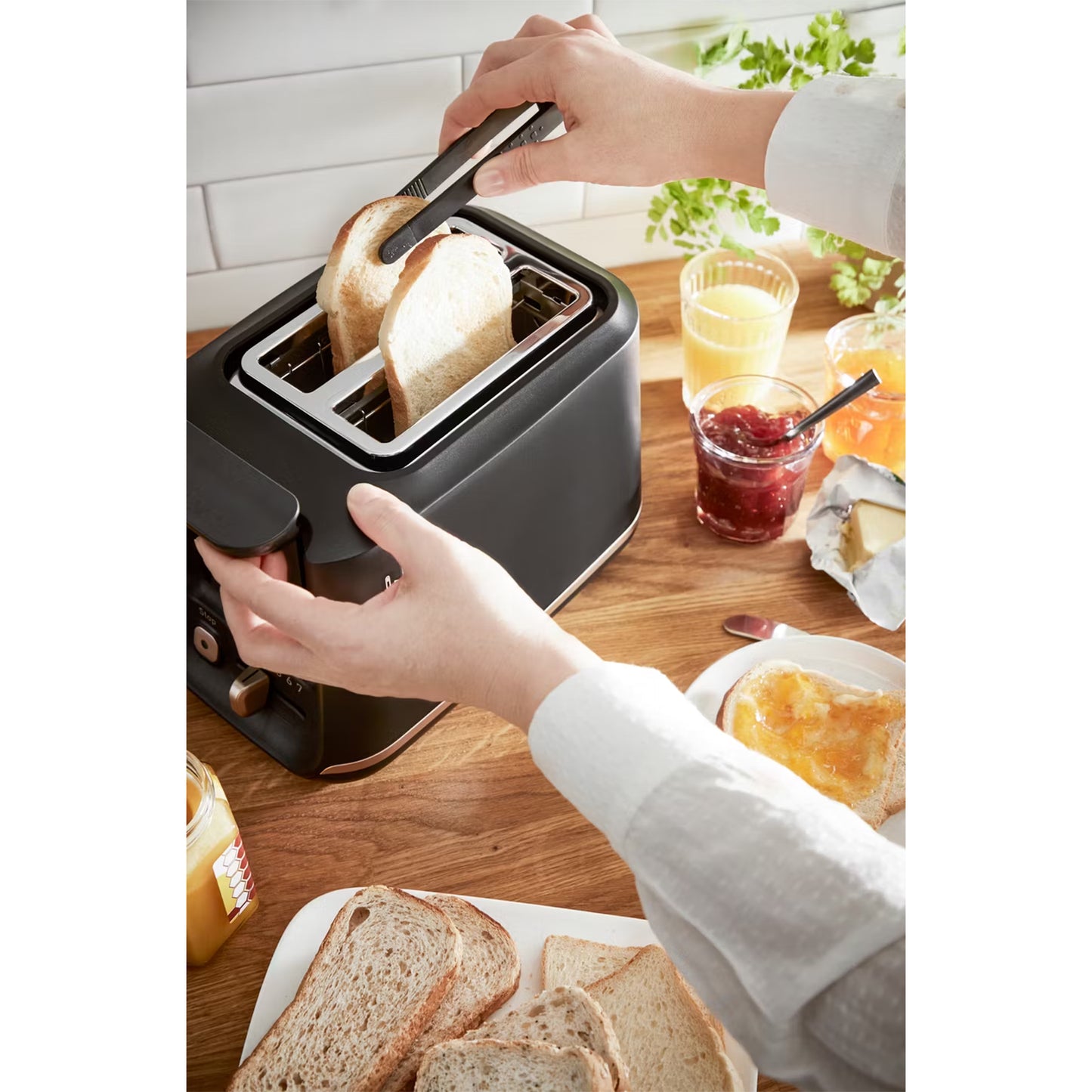 Tefal TT5348 Includeo Toaster + Toast Tongs – 2 Slots 850W Black - Adamhnk