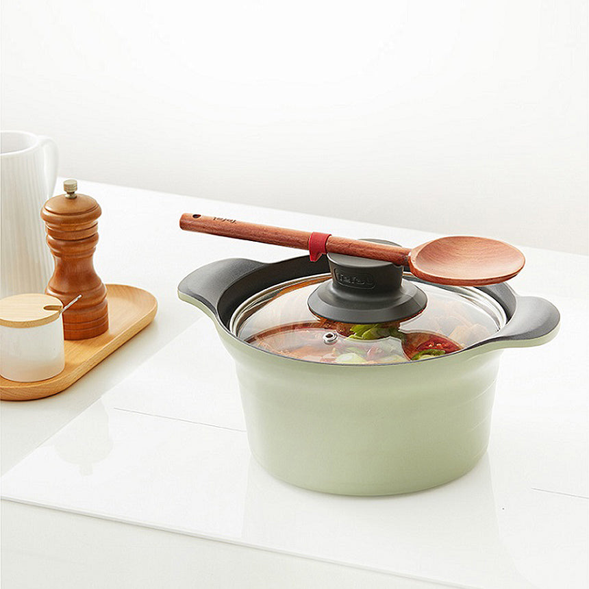 Tefal AROMA CAST AlUMINIUM INDUCTION STEWPOT (24cm) Dishwasher Oven Safe No PFOA Mint