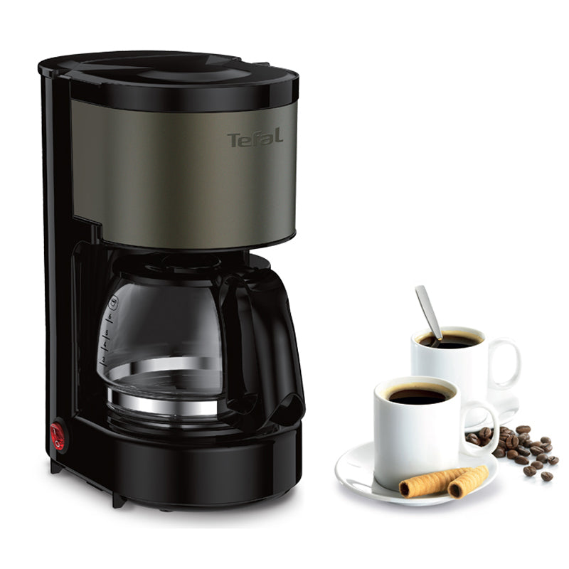 Tefal CM312 Color Touch Filter Coffee Maker Machine Compact (0.6L) 6-Cup 600W Charcoal
