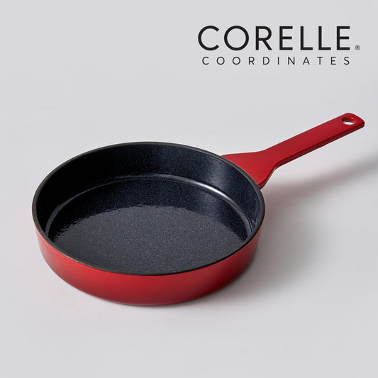 CORELLE Ashley Cast Iron Nonstick Frying Pan (22cm) Red
