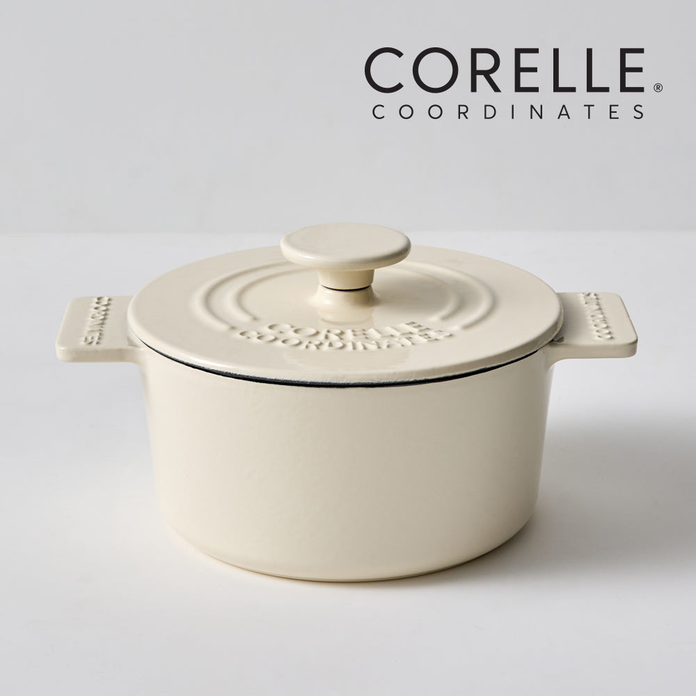 CORELLE Ashley Cast Iron Nonstick Stew Pot (16cm) Ivory
