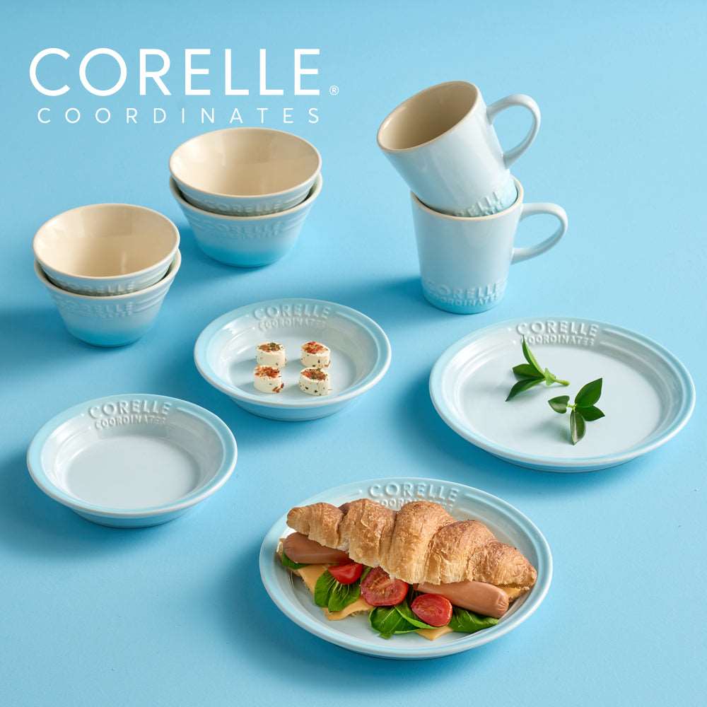 Corelle Breeze Stone Dinnerware 10p Dishwasher Oven Safe Blue