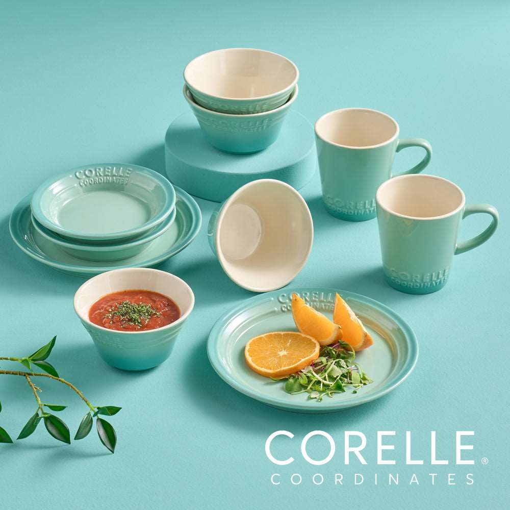 Corelle Breeze Stone Dinnerware 10p Dishwasher Oven Safe Green