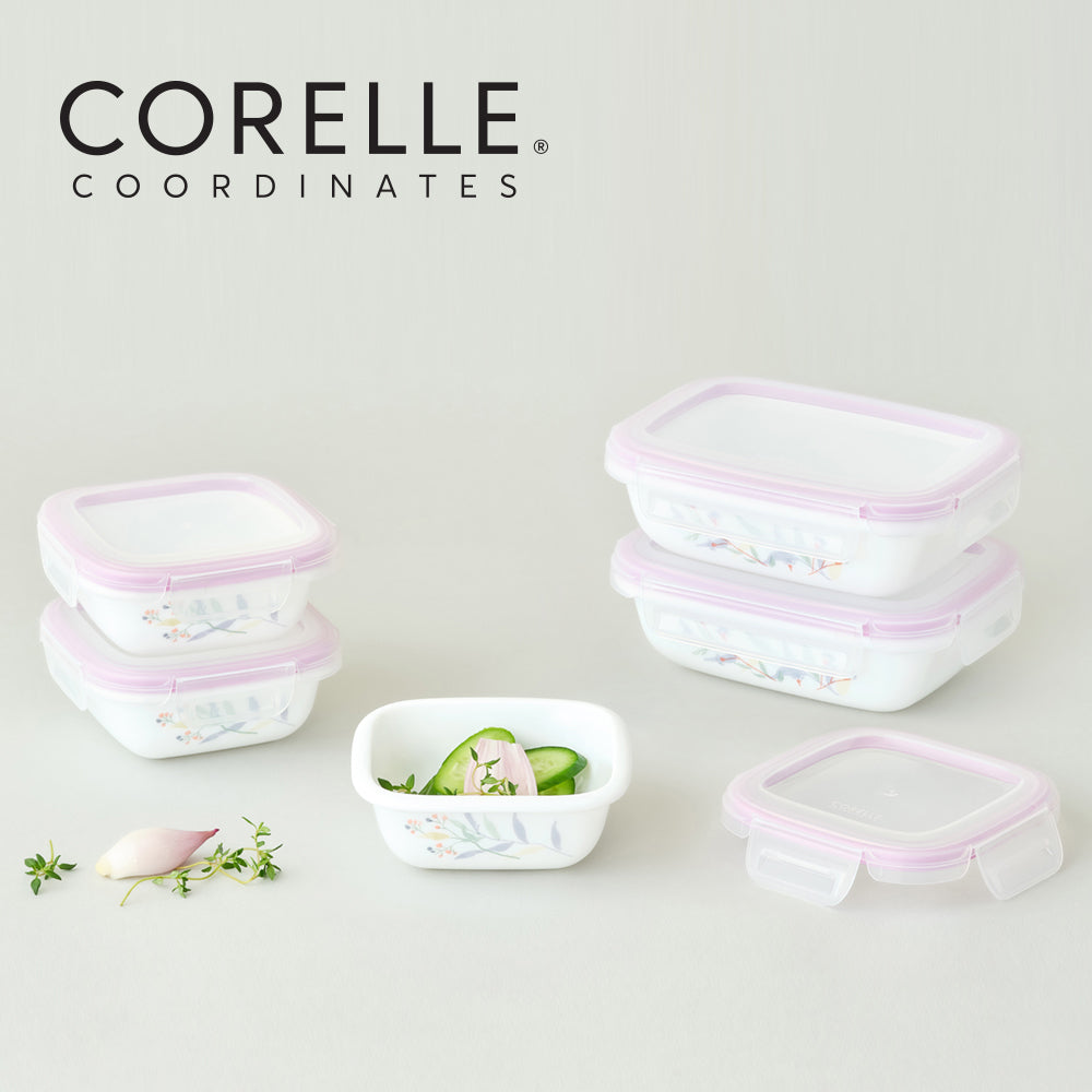 Corelle Monteverde San Jose Sealed Food Storage Container 5p Dishwasher Oven Safe White