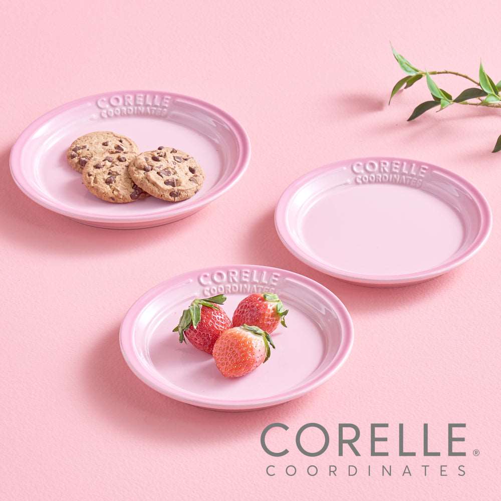 Corelle Breeze Stone Plate 3p Dinnerware Dishwasher Oven Safe Pink