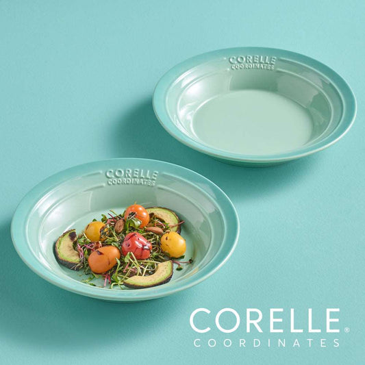 Corelle Breeze Stone Salad Bowl 2p Dinnerware Dishwasher Oven Safe Green
