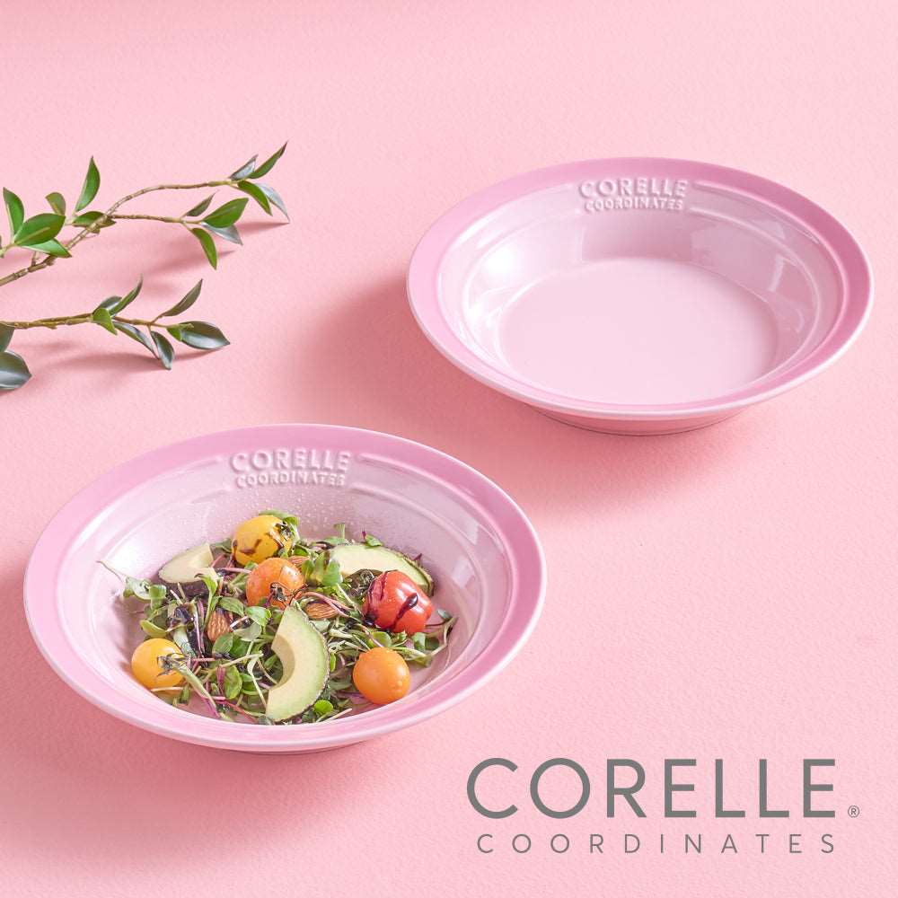 Corelle Breeze Stone Salad Bowl 2p Dinnerware Dishwasher Oven Safe Pink
