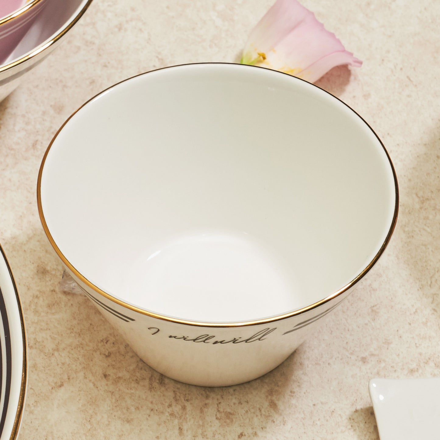 Elina Ceramic Rice Bowl Dinnerware No PFOA White