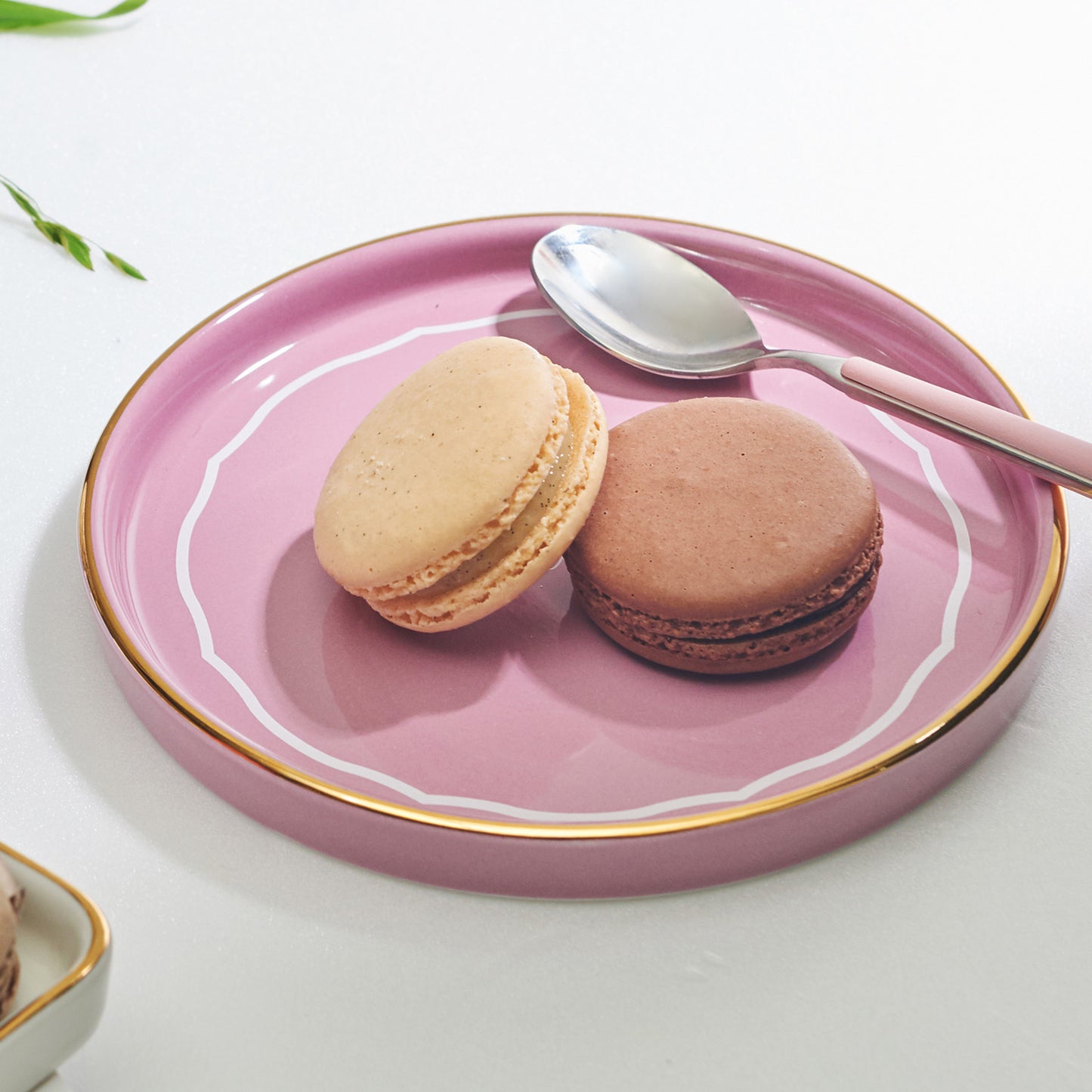 Elina Ceramic Round Small Plate Dinnerware No PFOA Pink