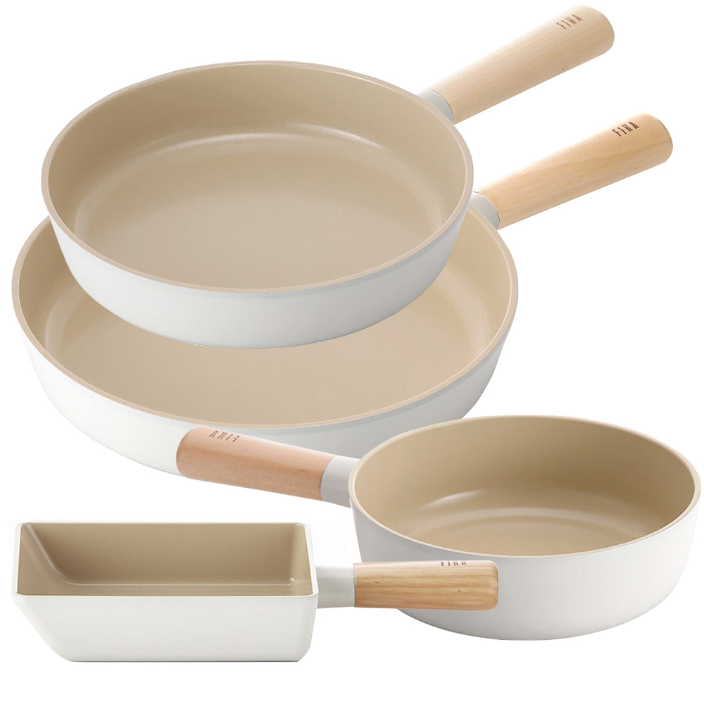 FIKA Induction Frying Pan 4p (15+18+24+28cm) No PFOA White