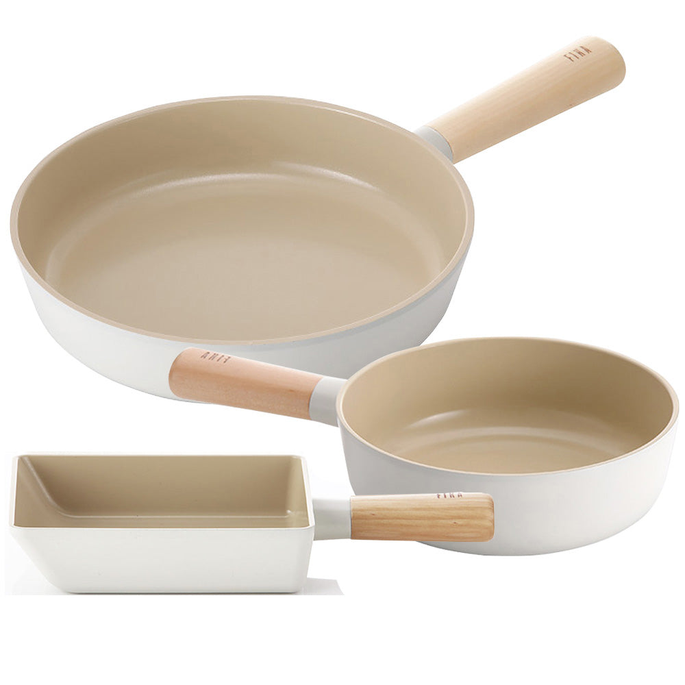 FIKA Induction Frying Pan 3p (15+18+24cm) No PFOA White