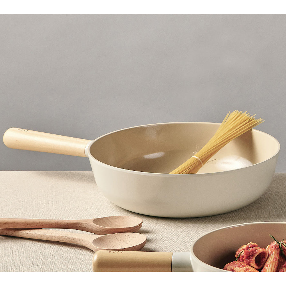 FIKA Induction Non-Stick Wok Pan (26cm) No PFOA White