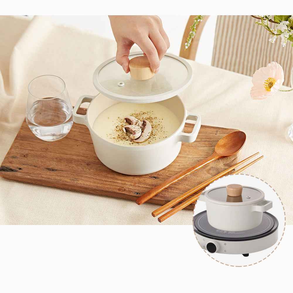 FIKA Induction Frying Pan (18cm) + Stew Pot (16cm) 2p No PFOA White