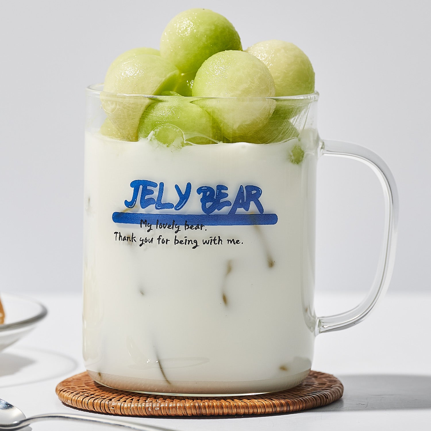 JELY BEAR Glass Mug Cup (430ml) Tableware Blue - 라씨에뜨 젤리베어 머그 430ml - adamhnk