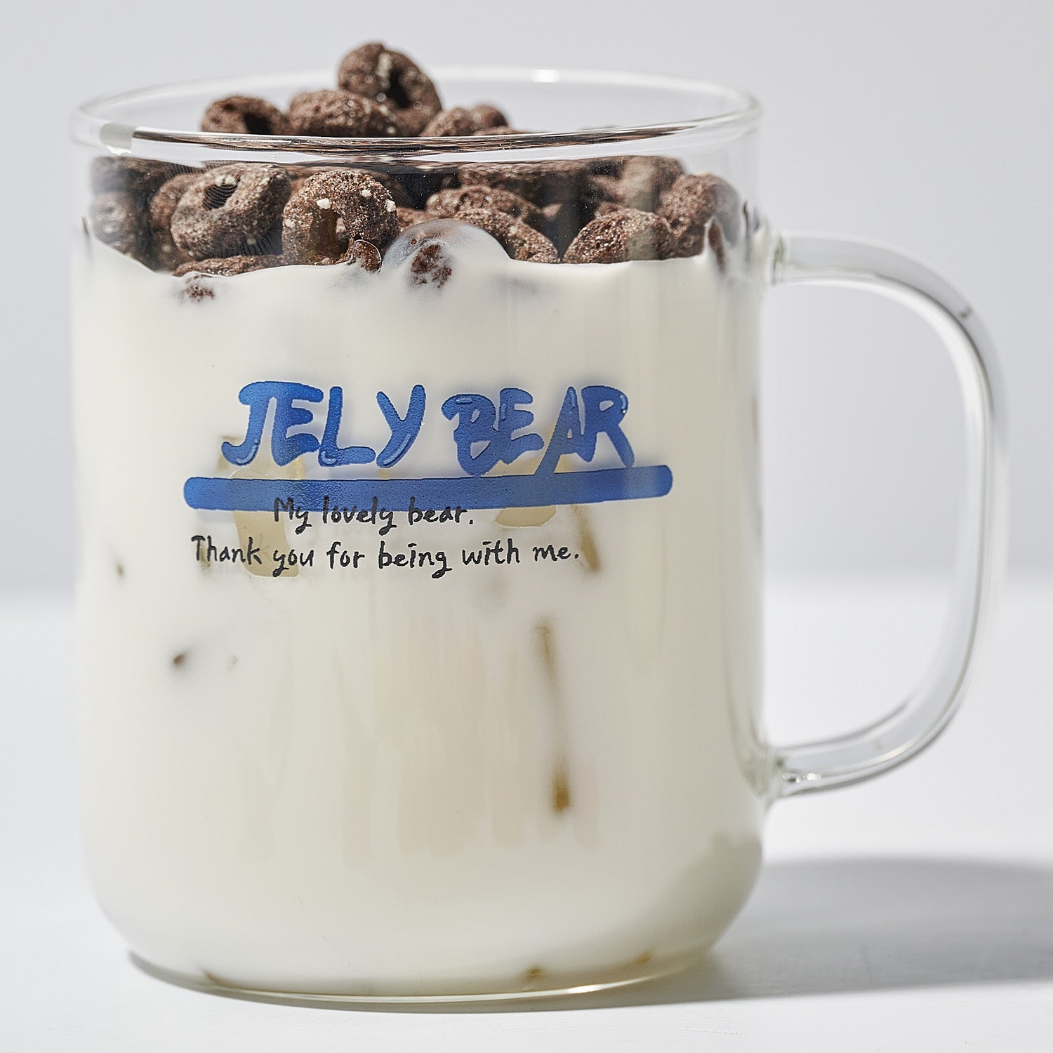 JELY BEAR Glass Mug Cup (430ml) Tableware Blue - 라씨에뜨 젤리베어 머그 430ml - adamhnk