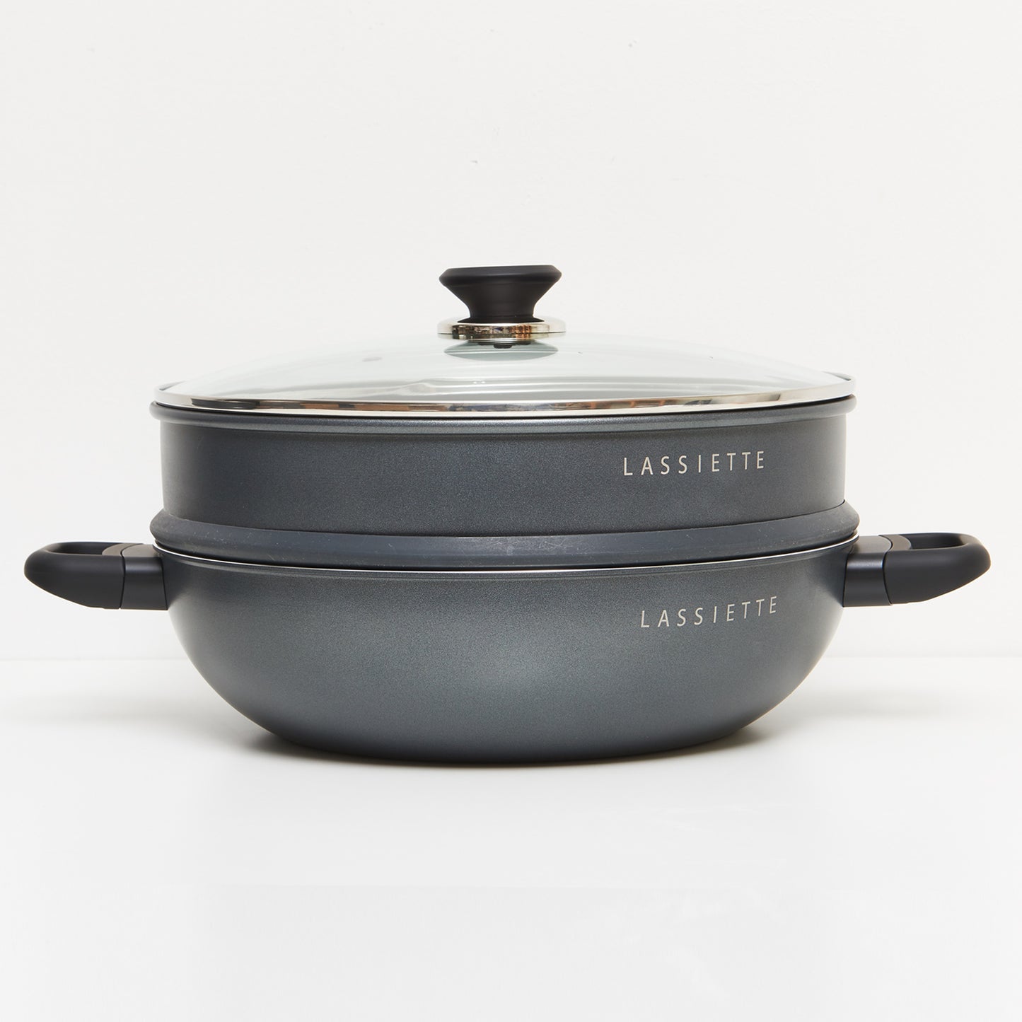 KANN 5-Layer Induction Wok Pan & Steamer (28cm) with Glass Lid Dishwasher Safe No PFOA Black - ๋ผ์จ์๋จ ์นธ 28cm ์ฐ๊ธฐ+์์์ - adamhnk