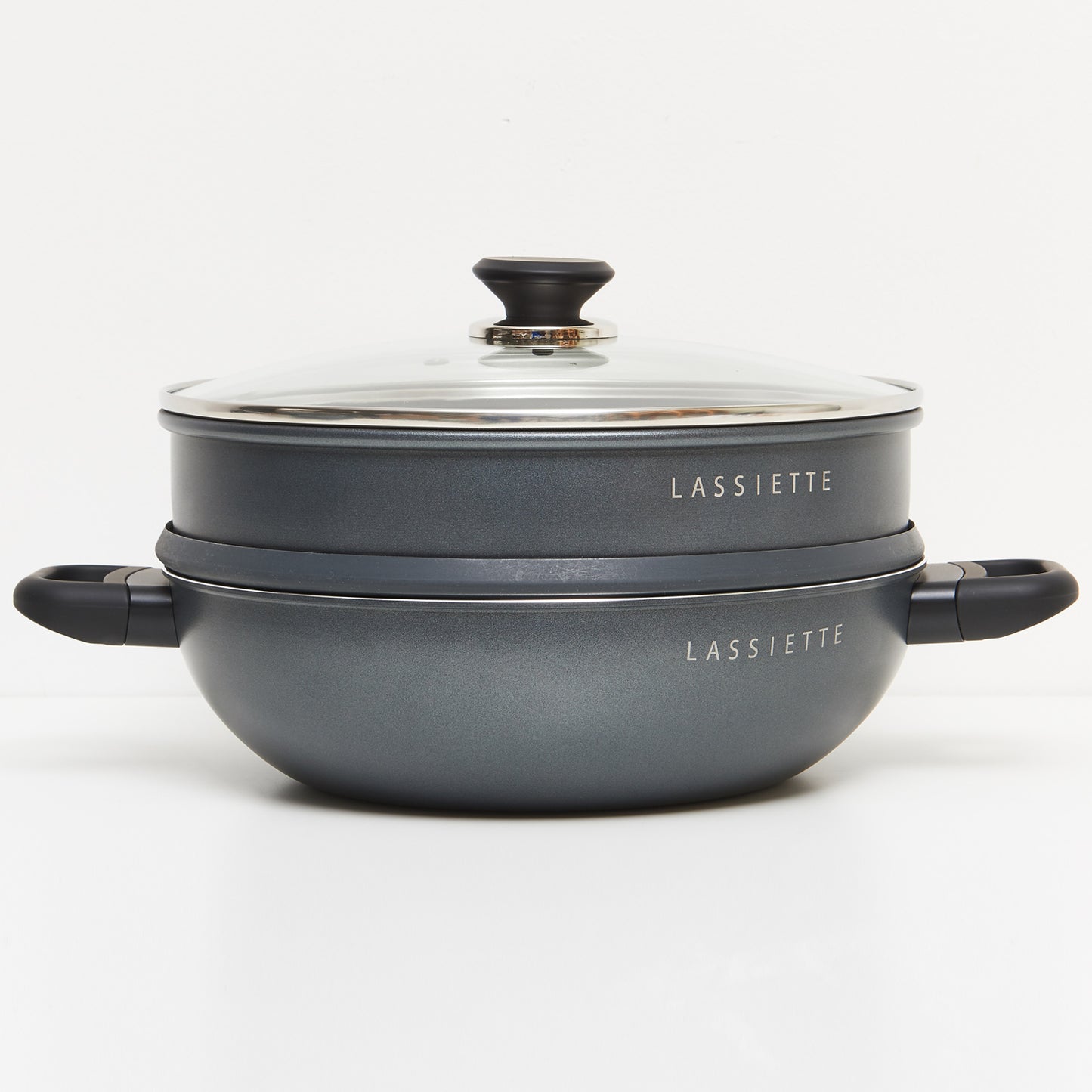 KANN 5-Layer Induction Wok Pan & Steamer (30cm) with Glass Lid Dishwasher Safe No PFOA Black - ๋ผ์จ์๋จ ์นธ 30cm ์ฐ๊ธฐ+์์์ - adamhnk