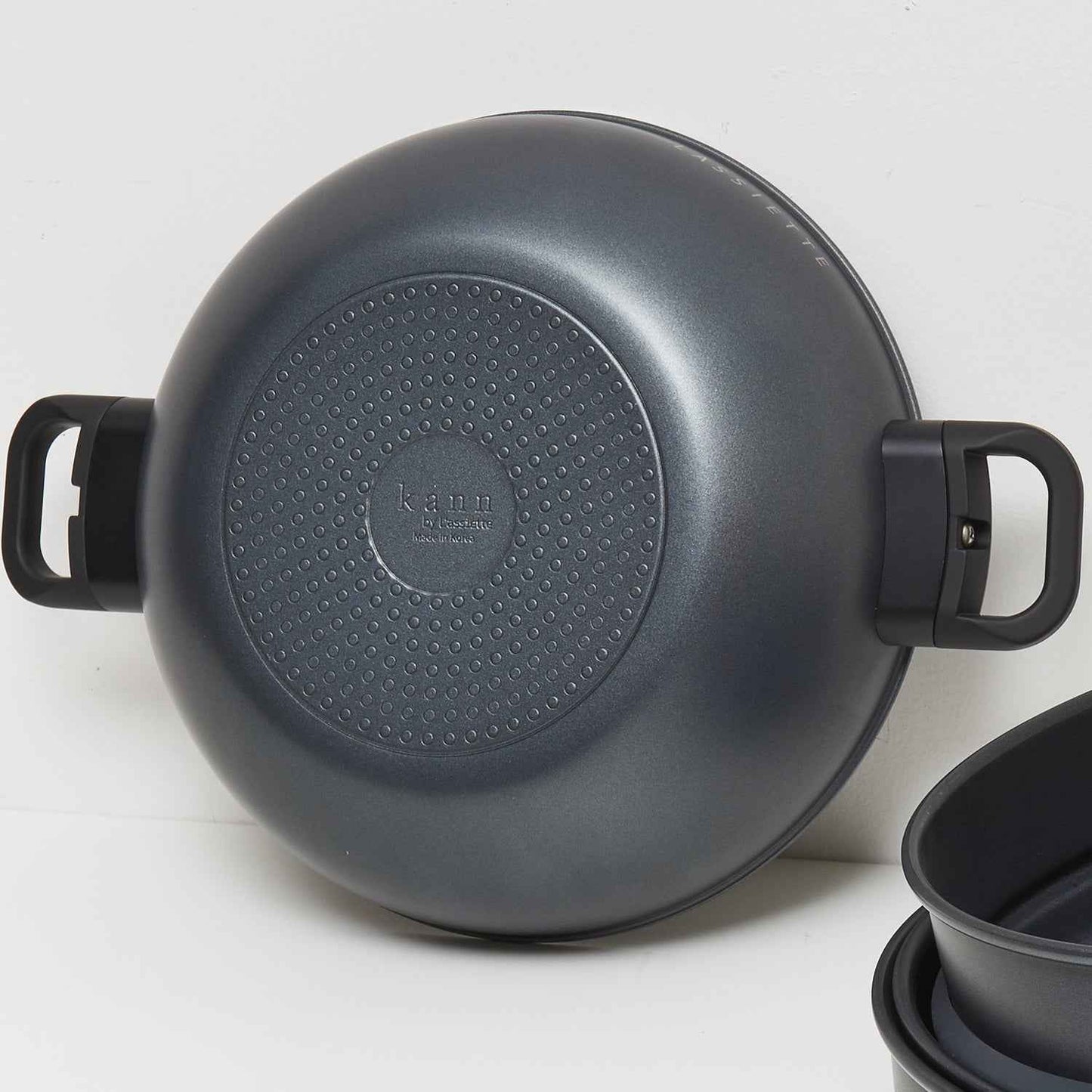 KANN 5-Layer Induction Wok Pan & Steamer (30cm) with Glass Lid Dishwasher Safe No PFOA Black