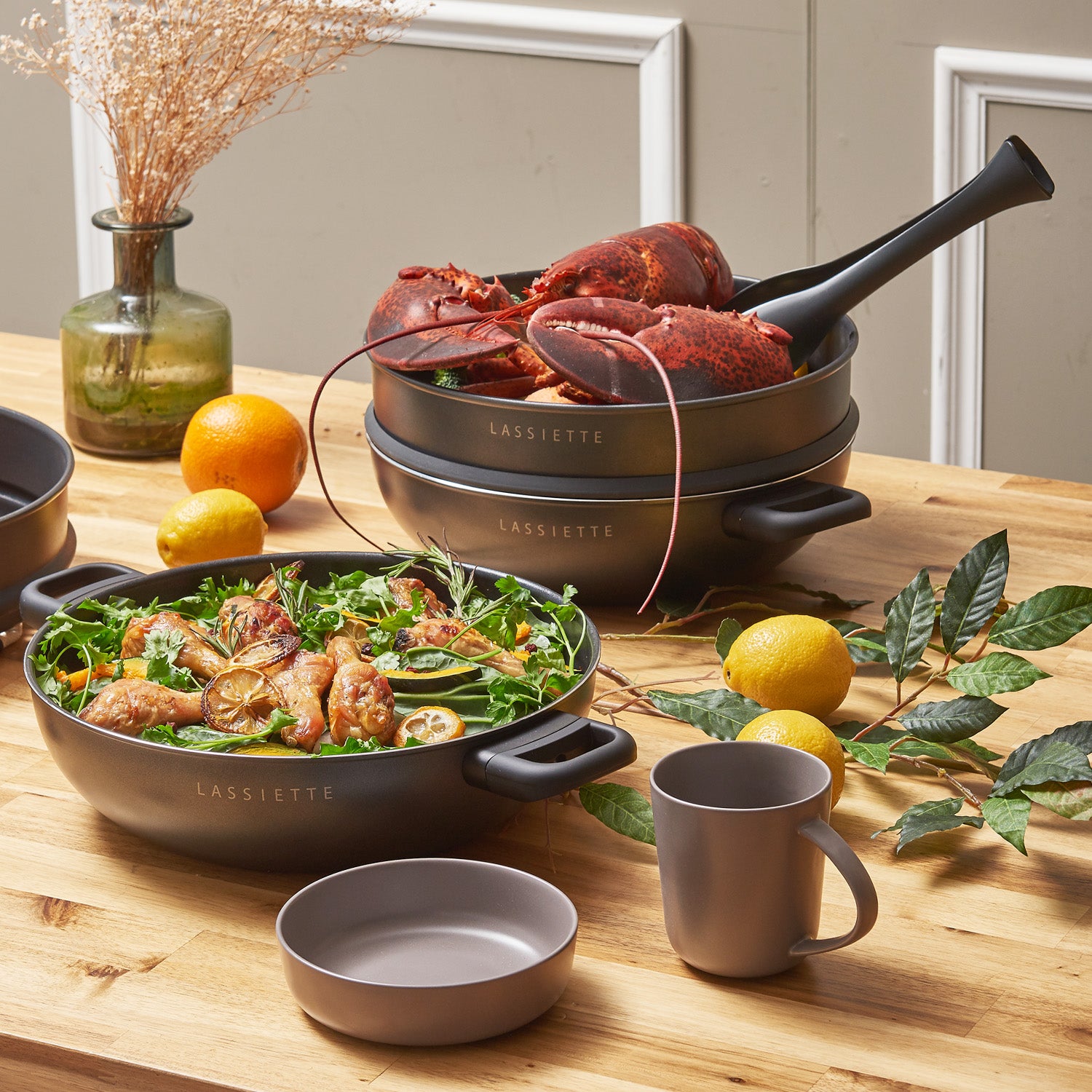 KANN 5-Layer Induction Wok Pan & Steamer (30cm) with Glass Lid Dishwasher Safe No PFOA Black - ๋ผ์จ์๋จ ์นธ 30cm ์ฐ๊ธฐ+์์์ - adamhnk