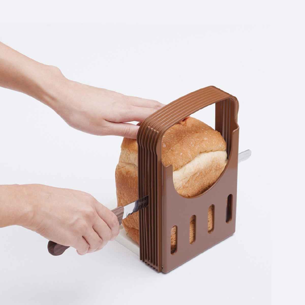 Kokubo Bread Loaf Cutting Guide Kitchen Tool Brown