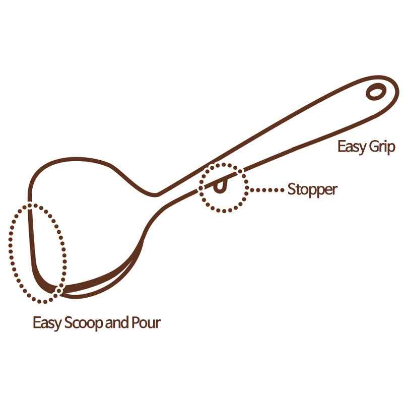 Kokubo Chef Tool Ladle Easy Grip BPA Free Black
