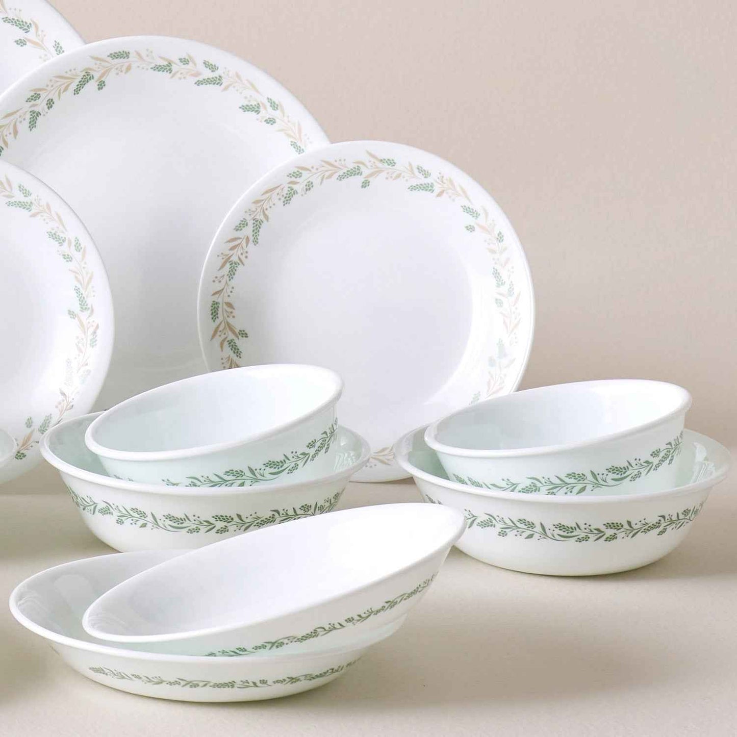 Corelle Lavender Wreath 28p Glass Dinnerware Set Dishwasher Oven Safe