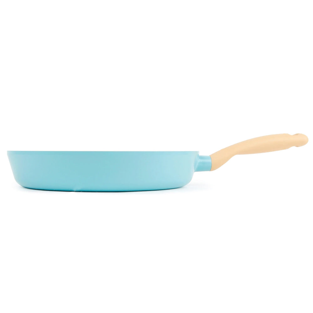 RETRO Ceramic Nonstick Frying Pan (24cm) Soft-Touch Handle Dishwasher Safe No PFOA Blue