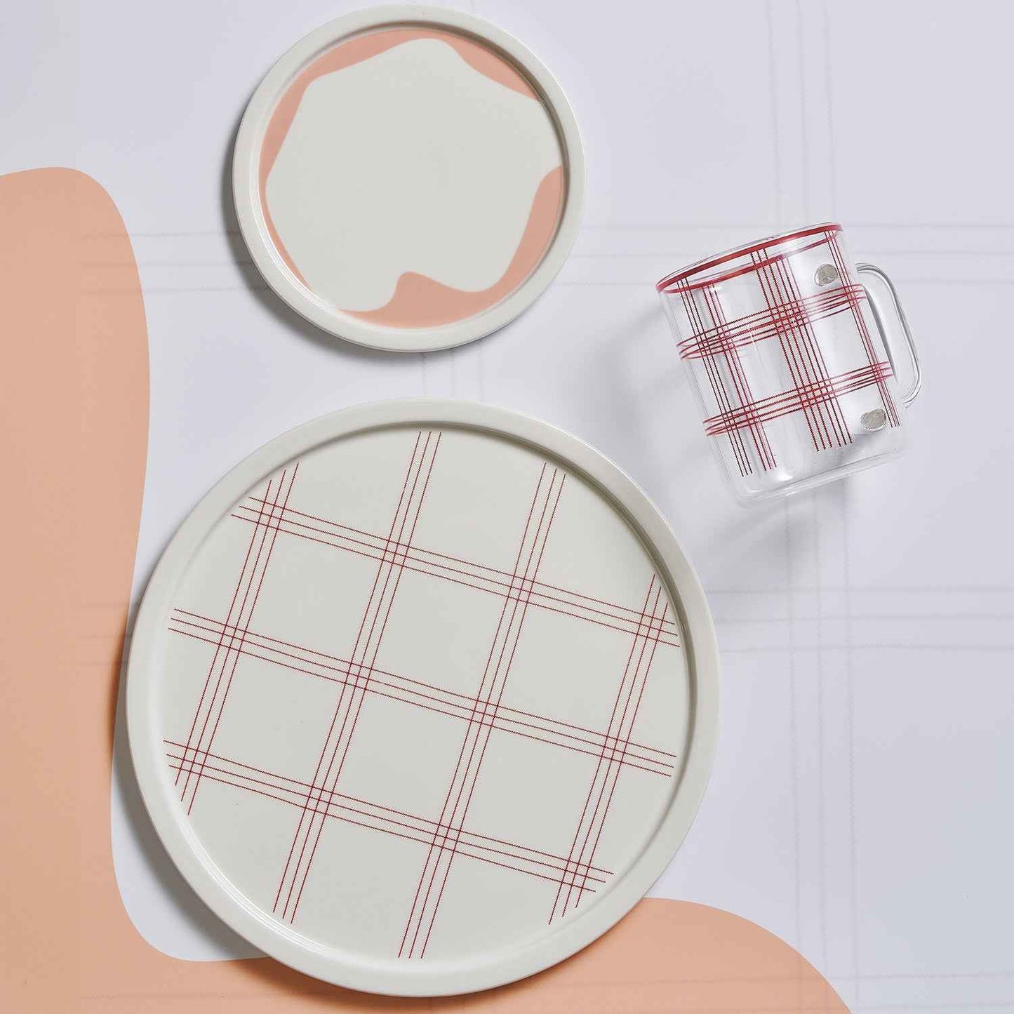 LUVY Glass Mug Cup (430ml) Tableware Pink