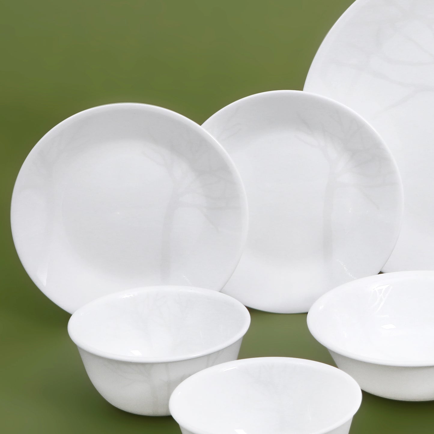 Corelle Silver Tree Frost 10p Glass Dinnerware Set Dishwasher Oven Safe