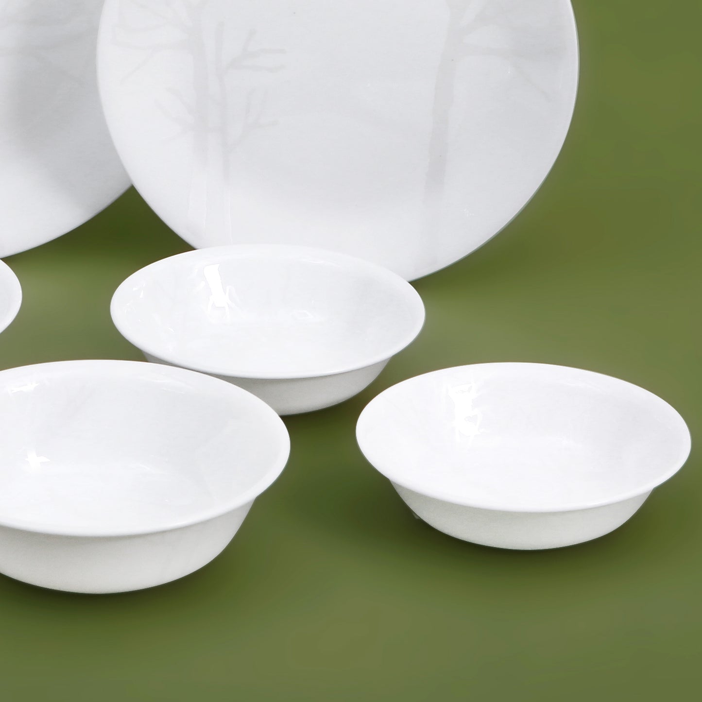 Corelle Silver Tree Frost 10p Glass Dinnerware Set Dishwasher Oven Safe