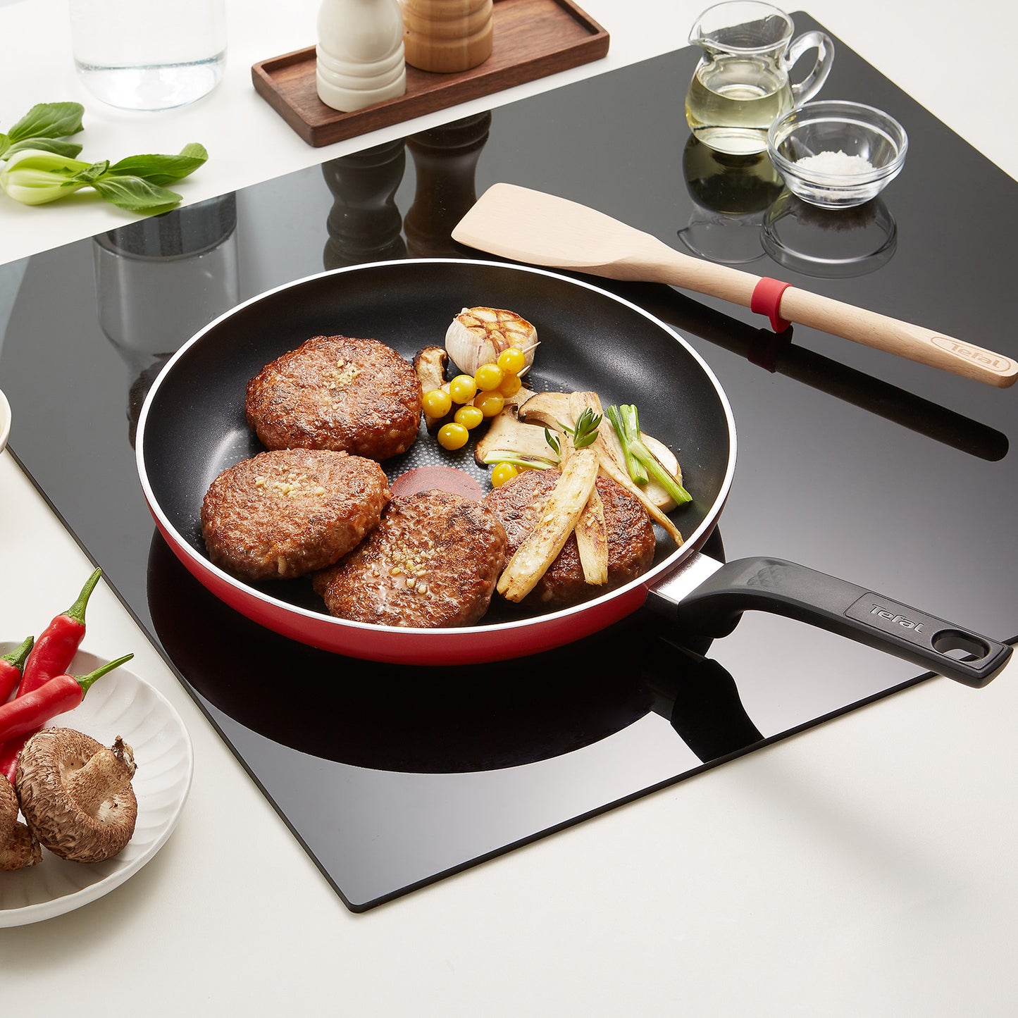 Tefal Start & Cook Induction Frying Pan (28cm) Dishwasher Oven Safe No PFOA Red