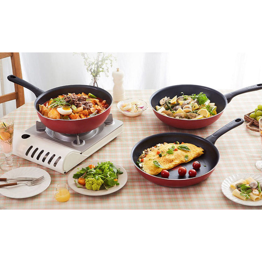 Tefal Everyday Tasty Titanium Nonstick Wok Pan (28cm) Dishwasher Oven Safe No PFOA Red