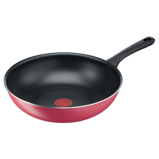 Tefal Everyday Tasty Titanium Nonstick Wok Pan (28cm) Dishwasher Oven Safe No PFOA Red