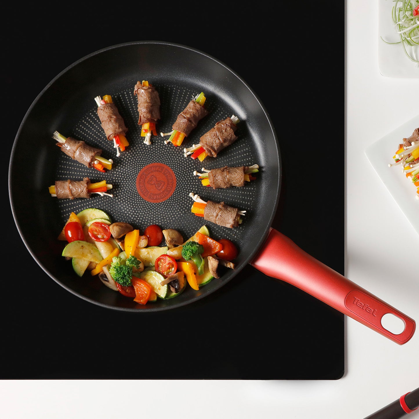 Tefal Perfect Cook Induction Titanium Nonstick Frying Pan (24cm) Dishwasher Oven Safe No PFOA Red