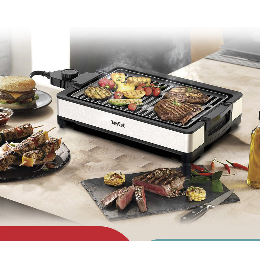 Tefal TG300D Smokeless Compact Nonstick Grill 1200W Black